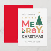 Traditionele Rustische marine Red Winter Merry Ker Feestdagenkaart (Voorkant / Achterkant)