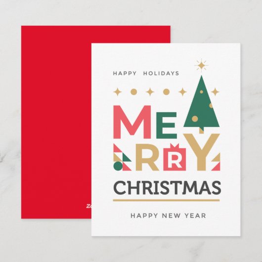 Traditionele Rustische marine Red Winter Merry Ker Feestdagenkaart (Voorkant / Achterkant)