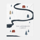 Traditionele Rustische marine Red Winter Merry Ker Fleece Deken (Voorkant)