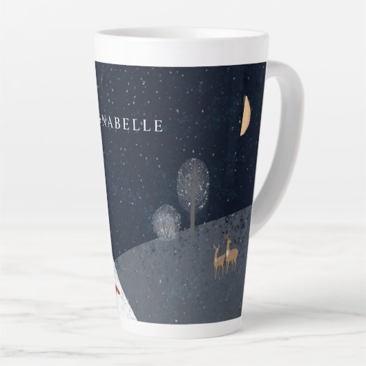 Traditionele Rustische marine Red Winter Merry Ker Latte Mok (Rechterhoek)