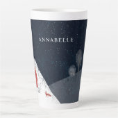 Traditionele Rustische marine Red Winter Merry Ker Latte Mok (Voorkant)