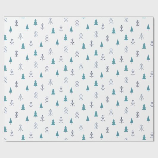 Traditionele Rustische winterblauwe kerst Cadeaupapier (Vlak)