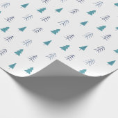 Traditionele Rustische winterblauwe kerst Cadeaupapier (Hoek)