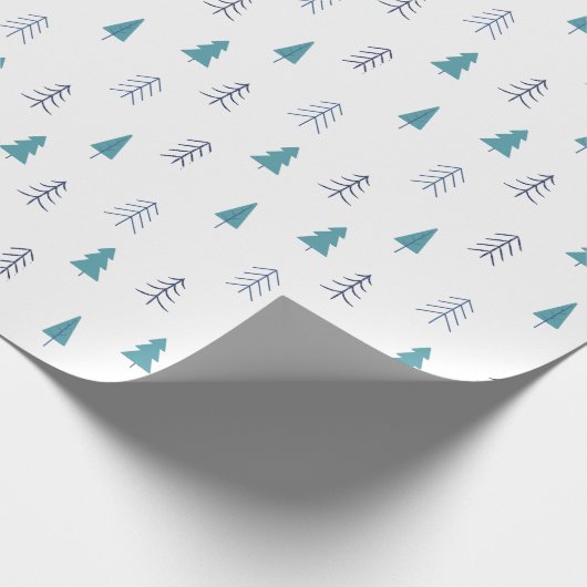 Traditionele Rustische winterblauwe kerst Cadeaupapier (Hoek)