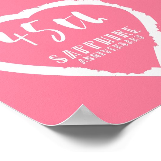 Traditionele saffier voor 45e trouwdag poster (Hoek)