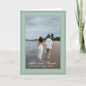 Traditionele Sage Green Foto Tijdloze bruiloft Bedankkaart (Voorkant)