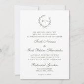 Traditionele Sage Green Wreath Weddenschap Kaart (Voorkant)