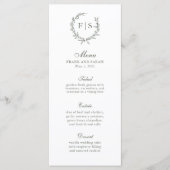 Traditionele Sage Green Wreatormmonogram menu (Voorkant)