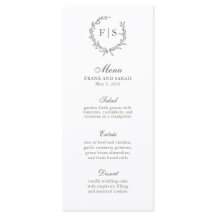 Traditionele Sage Green Wreatormmonogram menu