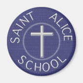 Traditionele Saint Alice Blauwe en Witte Patch Magneet (Voorkant)