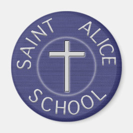 Traditionele Saint Alice Blauwe en Witte Patch Magneet