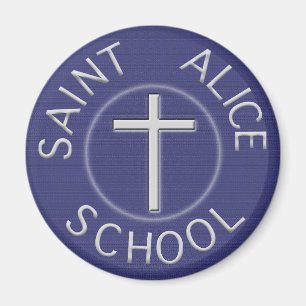 Traditionele Saint Alice Blauwe en Witte Patch Magneet