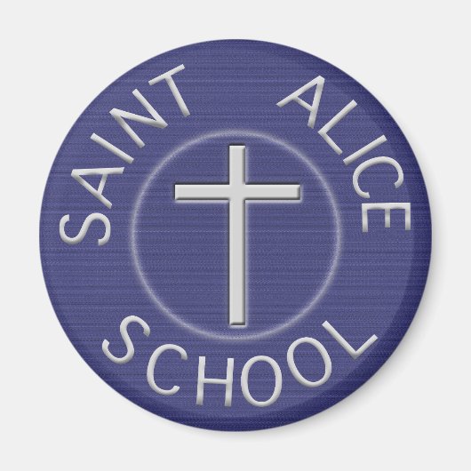 Traditionele Saint Alice Blauwe en Witte Patch Magneet (Voorkant)
