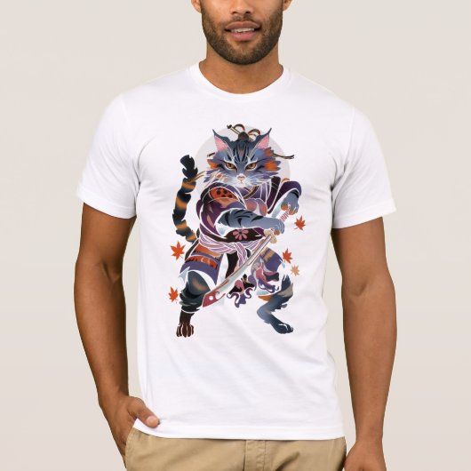 Traditionele Samurai Kat T-shirt (Voorkant)