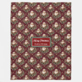 Traditionele Santa Claus Dieprode vakantiedeken Fleece Deken (Voorkant)