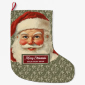 Traditionele Santa Claus Stocking Holiday Grote Kerstsok (Voorkant)