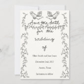 Traditionele Save the Date - Jasmine, Wingerdranke (Voorkant)