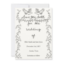 Traditionele Save the Date - Jasmine, Wingerdranke
