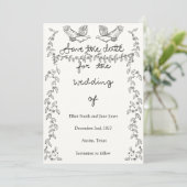 Traditionele Save the Date - Jasmine, Wingerdranke (Staand voorkant)