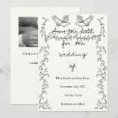 Traditionele Save the Date - Jasmine, Wingerdranke (Voorkant / Achterkant)