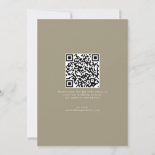 Traditionele Save The Date Taupe Sand Non Photo QR (Achterkant)