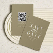 Traditionele Save The Date Taupe Sand Non Photo QR