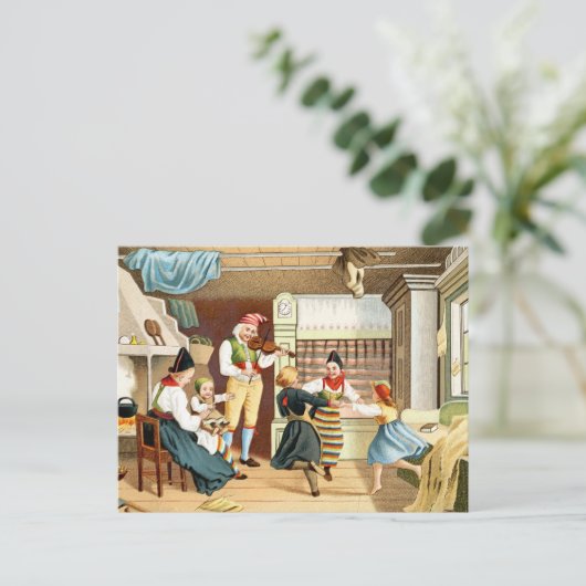 Traditionele Scandinavische familie Briefkaart (Staand voorkant)