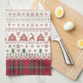Traditionele Scandinavische winter Kerstmis Theedoek (Quarter Fold)