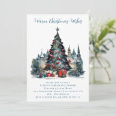 Traditionele Scène Vrolijk Kerstfeest Kaart (Staand voorkant)