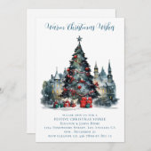 Traditionele Scène Vrolijk Kerstfeest Kaart (Voorkant / Achterkant)