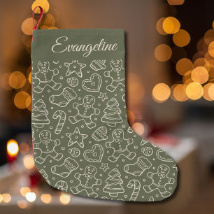 Traditionele Schattige Vintage Kerst Naam Groen Kleine Kerstsok