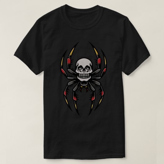 Traditionele schedelspin - Traditionele Tattoo sti T-shirt (Design voorkant)