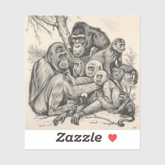 traditionele schilderijen afbeeldingen sticker (Vel)