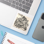 traditionele schilderijen afbeeldingen sticker (Laptop met iPhone)
