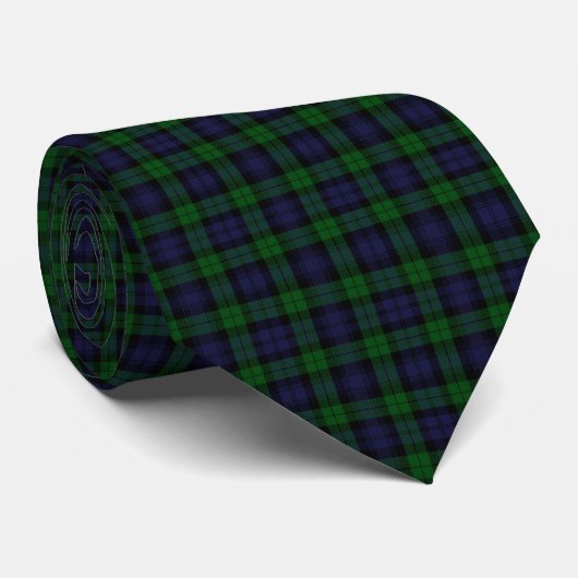 Traditionele Schotse Black Watch Tartan Plaid Stropdas (Opgerold)