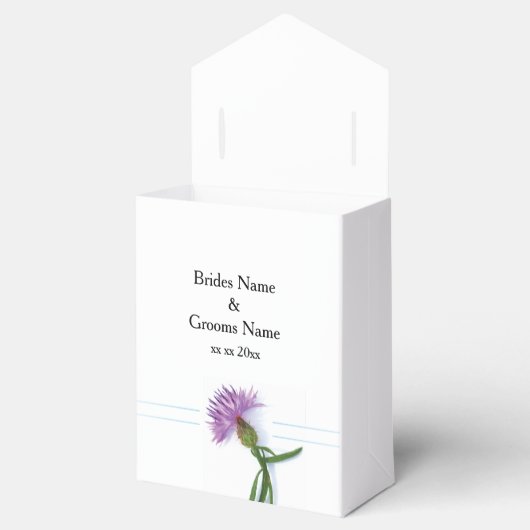 Traditionele Schotse en Keltische bruiloft Thistle Bedankdoosjes (Geopend)