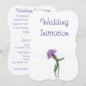 Traditionele Schotse en Keltische bruiloft Thistle Kaart (Voorkant / Achterkant)