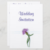 Traditionele Schotse en Keltische bruiloft Thistle Kaart (Voorkant / Achterkant)