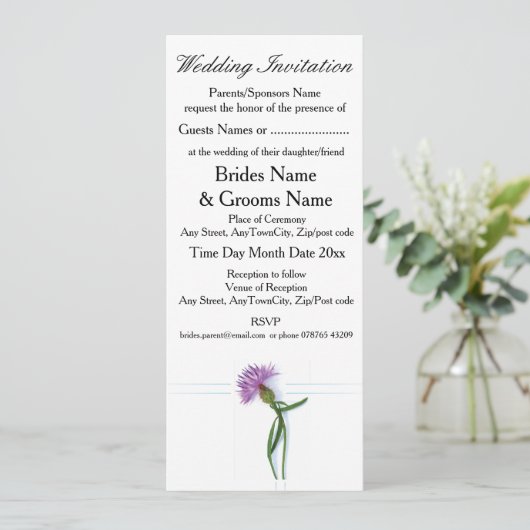 Traditionele Schotse en Keltische bruiloft Thistle Kaart (Staand voorkant)