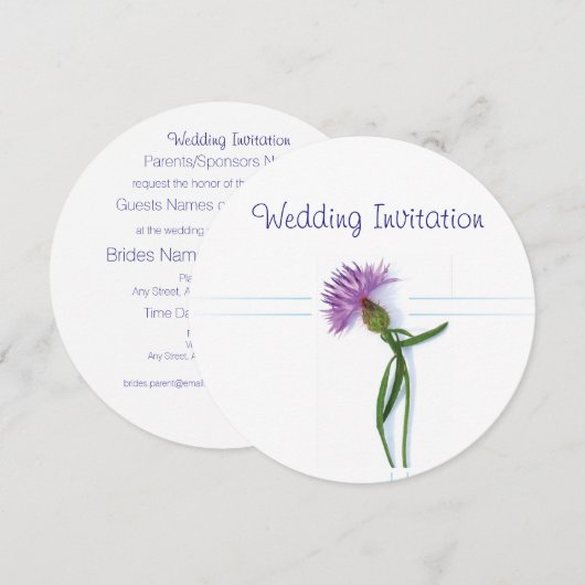 Traditionele Schotse en Keltische bruiloft Thistle Kaart (Voorkant / Achterkant)