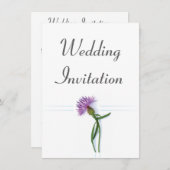 Traditionele Schotse en Keltische bruiloft Thistle Kaart (Voorkant / Achterkant)