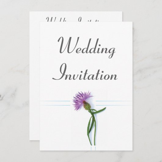 Traditionele Schotse en Keltische bruiloft Thistle Kaart (Voorkant / Achterkant)