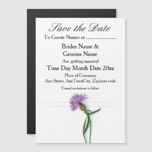 Traditionele Schotse en Keltische bruiloft Thistle Magnetische Uitnodiging