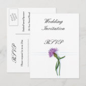 Traditionele Schotse en Keltische bruiloft Thistle Uitnodiging Briefkaart (Voorkant / Achterkant)