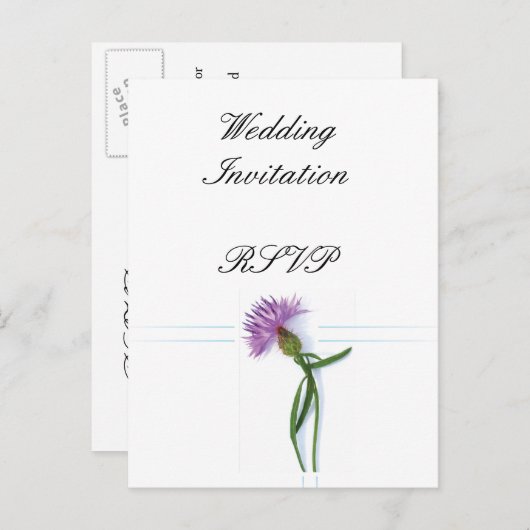 Traditionele Schotse en Keltische bruiloft Thistle Uitnodiging Briefkaart (Voorkant / Achterkant)