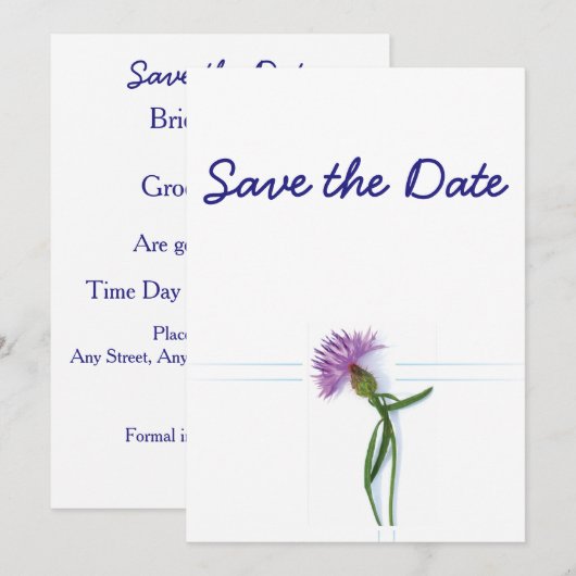 Traditionele Schotse en Keltische Trouwdistel Th Kaart (Voorkant / Achterkant)