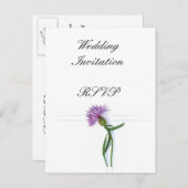 Traditionele Schotse en Keltische Trouwdistel Th Uitnodiging Briefkaart (Voorkant / Achterkant)