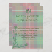 Traditionele Schotse Tartan en Schotse distel Kaart (Voorkant / Achterkant)