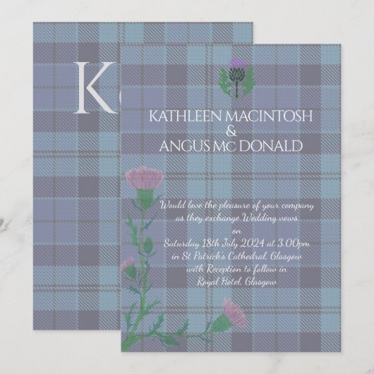 Traditionele Schotse Tartan en Schotse distel Kaart (Voorkant / Achterkant)