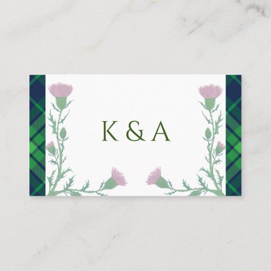 Traditionele Schotse Tartan en Schotse distel Plaatskaartje (Achterkant)